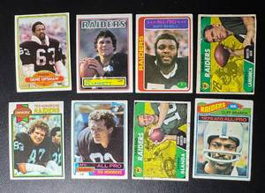 lot 90A image: 8-Card 1970s Oakland Raiders NFL Vintage Football Card Lot (Star Players)