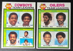 lot 105A image: 2-Card 1979 1978 Team Leaders NFL Vintage Football Card Lot