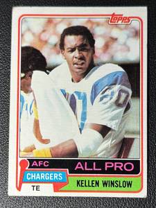 lot 110A image: Kellen Winslow RC 1981 Topps NFL San Diego Chargers Vintage Rookie Football Card No. 150