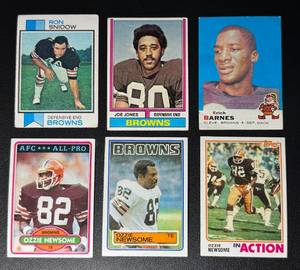 lot 145A image: 6-Card Cleveland Browns NFL Vintage Football Card Lot