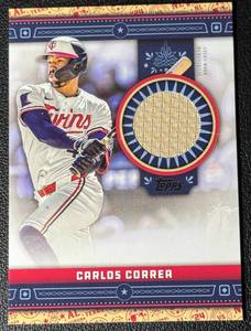 lot 25A image: Carlos Correa 2024 Topps Event-Worn All Star Minnesota Twins Baseball Card No. ASR-CC
