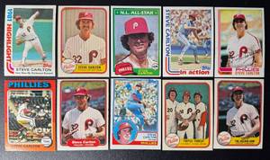 lot 303 image: Steve Carlton 10 Card Vintage Baseball Lot