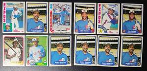 lot 305 image: Andre Dawson and Tim Raines 12 Card Vintage Baseball Lot