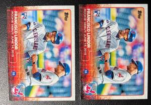 lot 264 image: Francisco Lindor 2 RC Rookie Baseball Card Lot