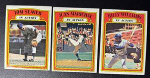 lot 273 image: 1972 Topps 3 Card HOF Lot - Seaver, Marichal, Williams