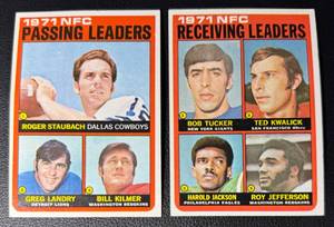 lot 279 image: 1972 Topps Football 2 Card Leaders Vintage Lot