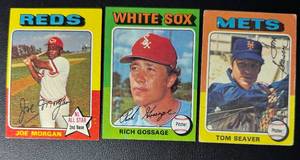 lot 285 image: 1975 Topps 3 Card Star Lot - Seaver, Gossage