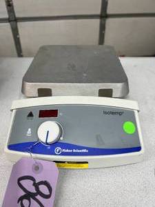 lot 45 image: Fisher Scientific Isotemp Hot Plate Stirrer Lab Heating & Mixing Device With Ceramic Top. Adjustable Stir Speeds 501500 RPM, Heats Up To 400°C. HOT TOP Warning For Safety. Ideal For Lab Use.