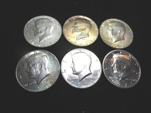 lot 10 image: Six Kennedy Half Dollars