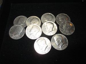 lot 22 image: Ten Kennedy Half Dollars