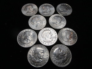 lot 23 image: Ten Susan B Anthony Dollar Coins