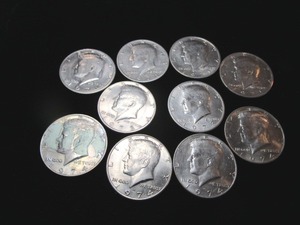 lot 28 image: Ten Kennedy Half Dollars