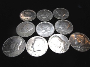 lot 50 image: Ten Kennedy Half Dollars
