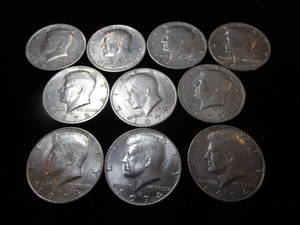 lot 52 image: Ten Kennedy Half Dollars