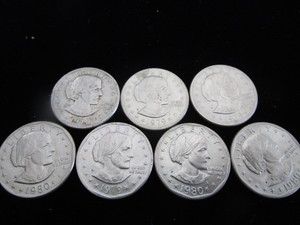lot 106 image: Susan B Anthony Dollar Coins