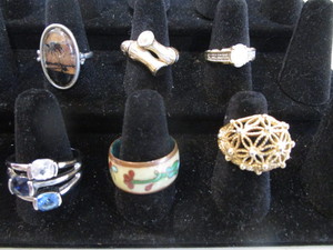 lot 326 image: Six Costume Rings, Opal, L. Sophia