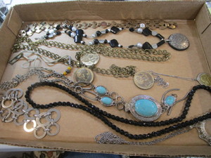 lot 353 image: Metal Belt, Glass Beads, Necklaces