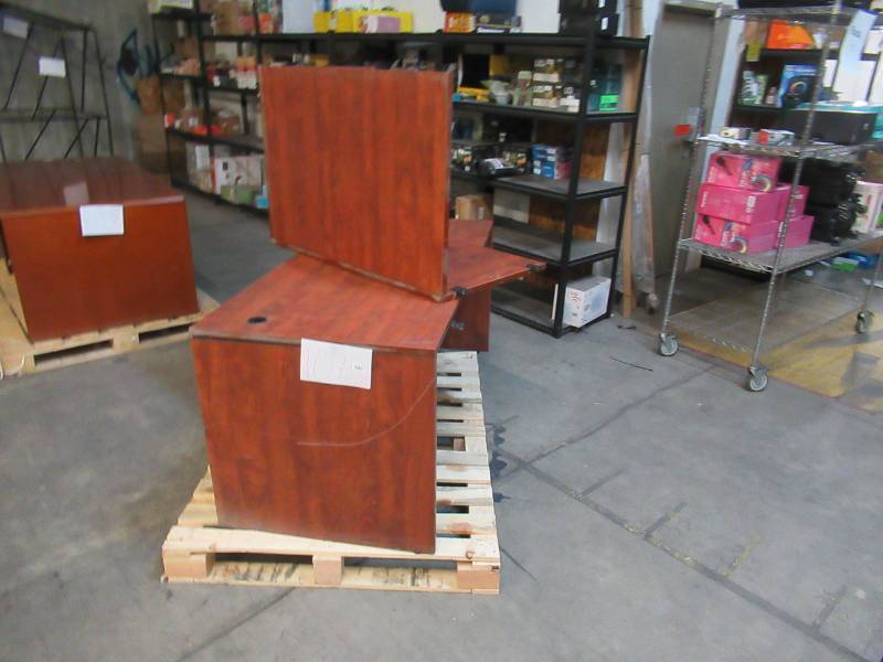 USED L Shaped 2 Piece Office Desk with 2 Left-Side Drawers