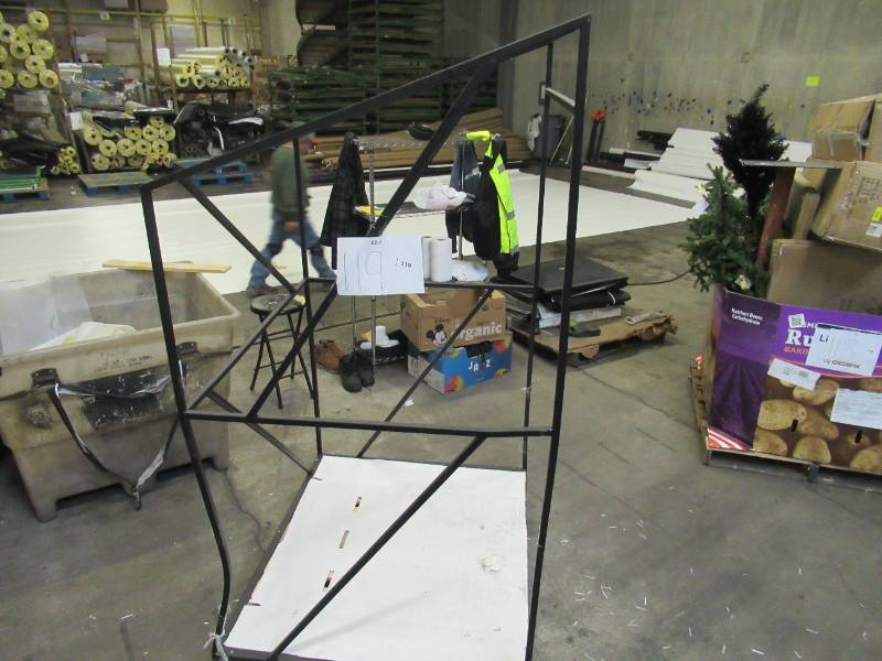 Welded Black Metal Frame Built to Fit Onto Pallets with Angled Roof - Perfect for Projects