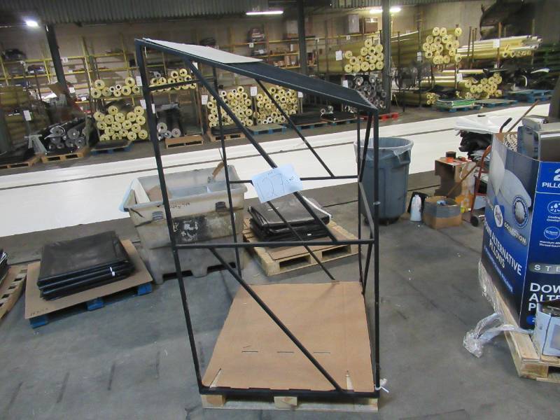 Welded Black Metal Frame Built to Fit Onto Pallets with Angled Roof - Perfect for Projects