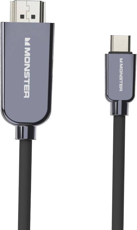 Monster USB Type-C Plug to HDMI to 4K HDMI Plug Cable, 5.9FT