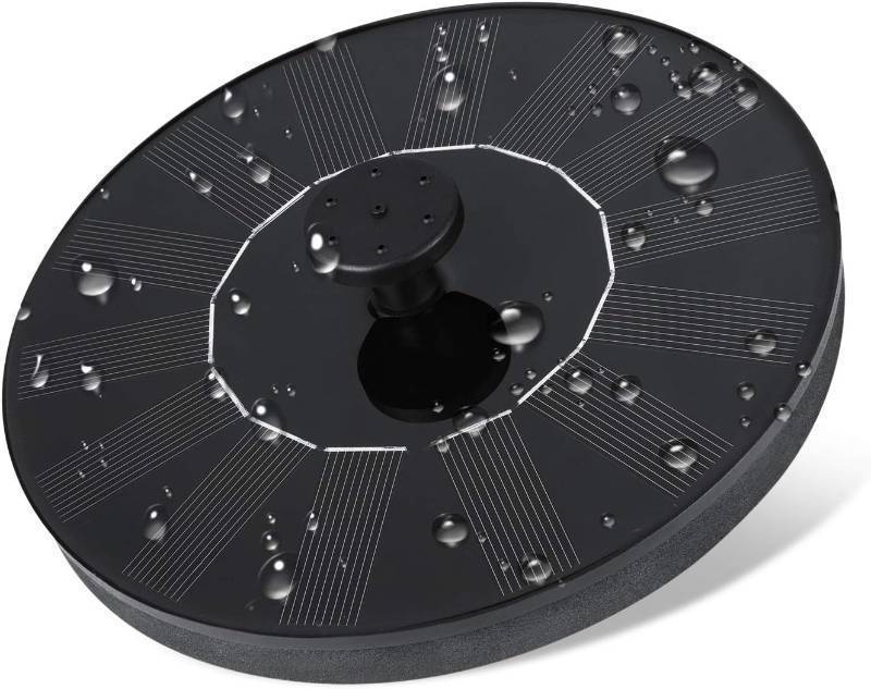 Dartwood Solar Water FountainBird Bath with 4 Different Nozzle Heads - Perfect for Bird Bath and Small Ponds