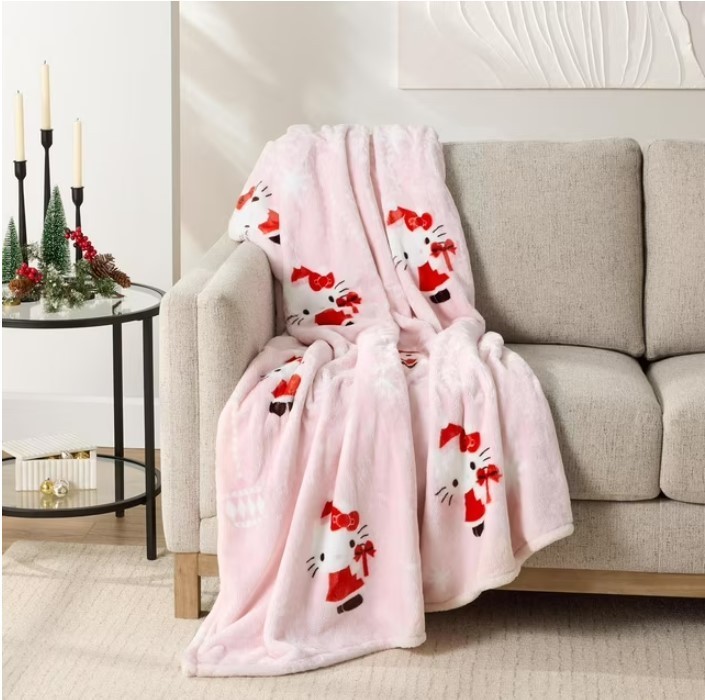 NEW Adult Licensed Holiday Silk Touch Throw, 60 x 70 - Hello Kitty