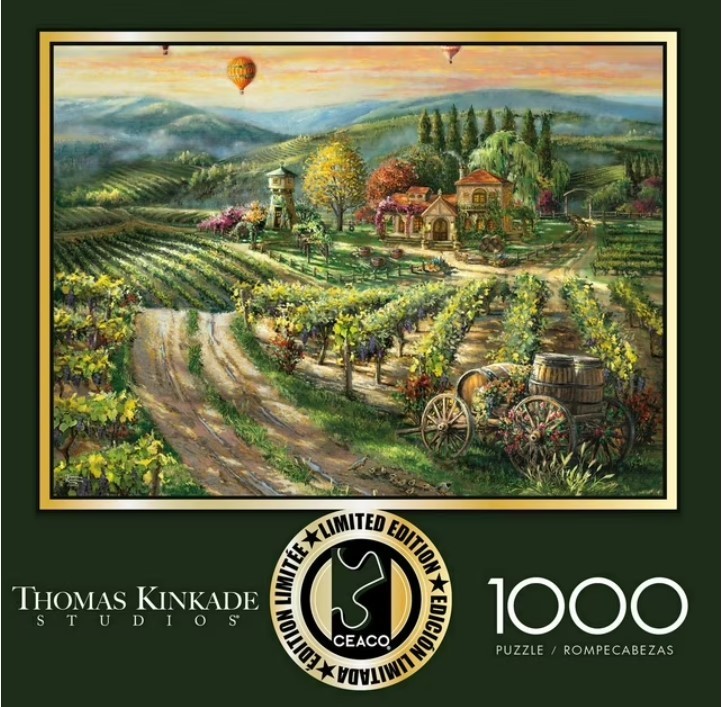 NEW Buffalo Games Interlocking Jigsaw Puzzle, 1000 pc. - Thomas Kinkade Studios - Valley  Vineyard