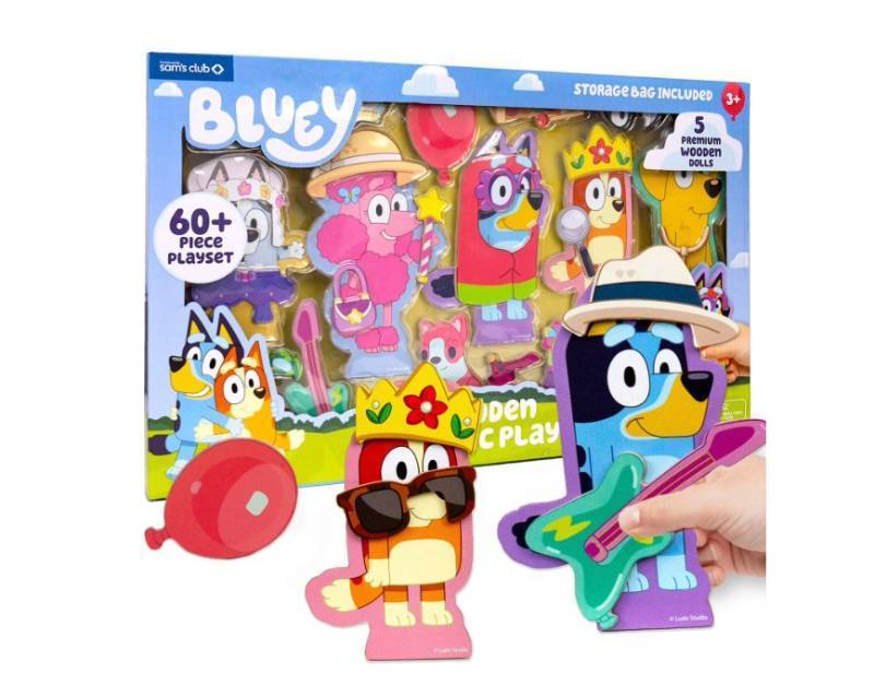 NEW Bluey Wooden Magnetic Playset