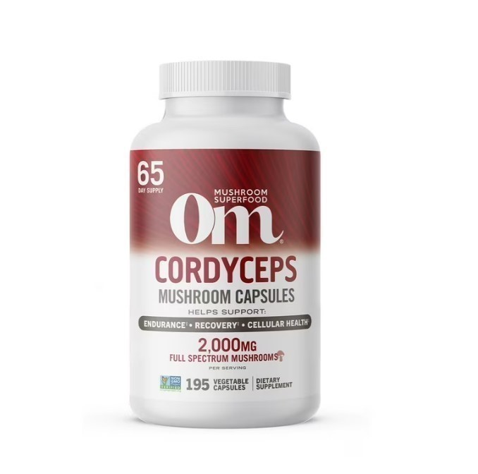 NEW Om Mushrooms Cordyceps Capsules, 195 count