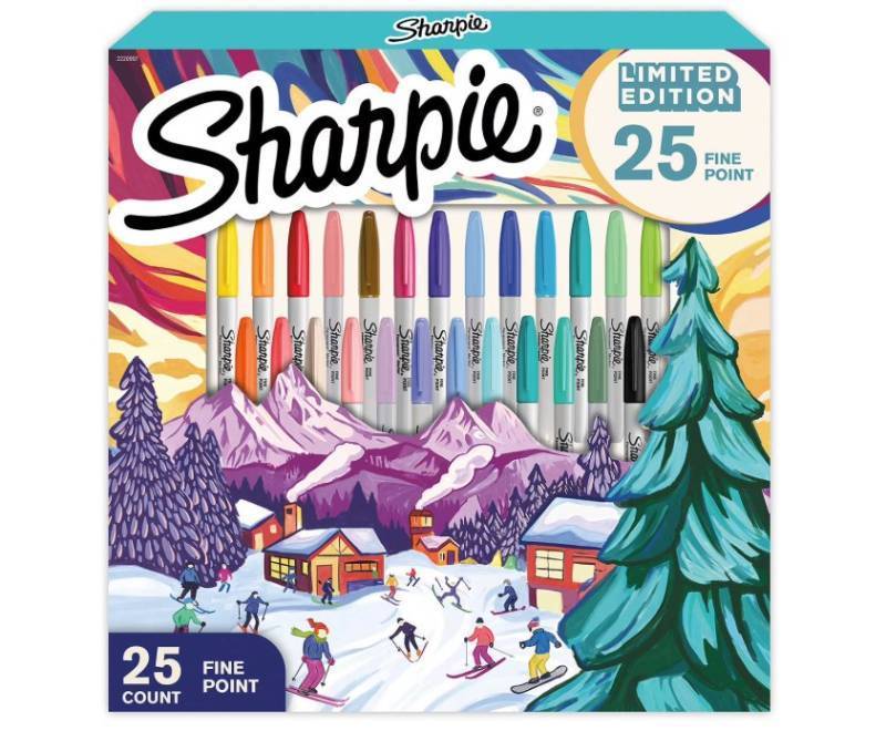 NEW Sharpie Permanent Markers, Fine Point Markers Variety Pack, Assorted Colors, 25 Count