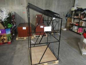 Welded Black Metal Frame Built to Fit Onto Pallets with Angled Roof - Perfect for Projects