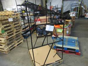 Welded Black Metal Frame Built to Fit Onto Pallets with Angled Roof - Perfect for Projects