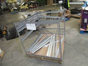 Adjustable Gray Metal Frame Built to Fit Onto Pallets - Perfect for Projects