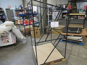 Welded Black Metal Frame Built to Fit Onto Pallets with Angled Roof - Perfect for Projects