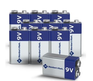 NEW Members Mark 9V Alkaline Batteries, 10 pack