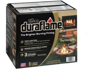 NEW Duraflame Gold Ultra-Premium 4.5 lb. Firelogs, 9-pack Case 3-Hour Burn