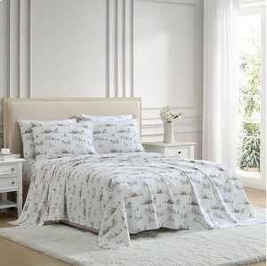 Lenox Holiday Flannel Sheet Set - Cottage Neutral - QUEEN