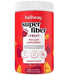 NEW Bellway Super Fiber Fruit, Psyllium Husk Powder Fiber Supplement, Raspberry Lemon, 1.2 lbs.