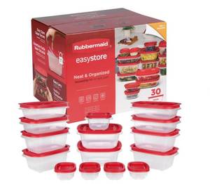 NEW Rubbermaid EasyStore Containers with Lids, 30-Piece Set