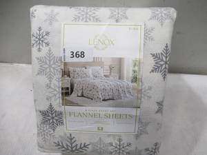 NEW Lenox Flannel Sheet Set - Snow Day, KING