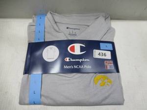 NEW Champion Mens NCAA Short Sleeve Gray Polo - Iowa Hawkeyes - LARGE