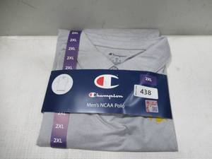 NEW Champion Mens NCAA Short Sleeve Gray Polo - Iowa Hawkeyes - XXL