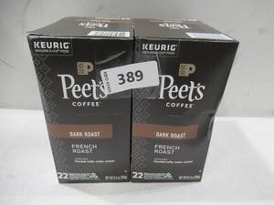 NEW 2 Pack of 22 Pods - Peets Coffee French Roast Keurig K-Cups BB 1225