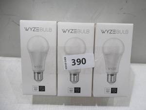 NEW 3 Pack of Wyze Bulbs Wyze 60-Watt Equivalent A19 Tunable White Dimmable Wi-Fi LED Smart Light Bulbs