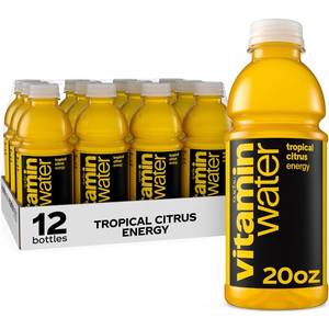 NEW 12 Pack of 20 oz Vitamin Water - Tropical Citrus Energy - BB 126