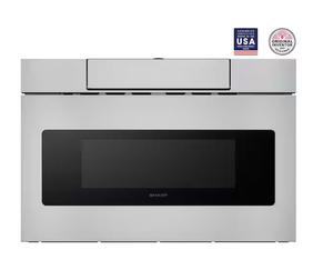 lot 2 image: Sharp 24 in. 1.2 cu. ft. Built-In Microwave Drawer with Concealed Controls in Stainless Steel Finish with Sensor Cooking Model # SMD2470ASYG