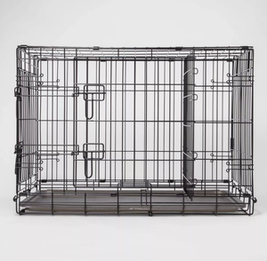 lot 46 image: Boots & Barkley Wire Collapsible Dog Crate - L - Black
