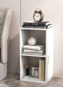 lot 347 image: Costway 2 Cube Bookshelf with Back Guardrail for Living Room Bedroom