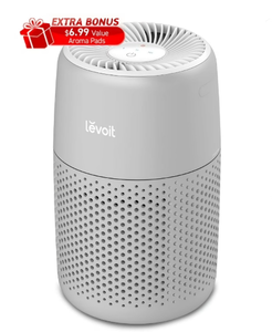 lot 303 image: Levoit Core Mini-P 3-Stage Filter Air Purifier with Aromatherapy, Ideal for Rooms up to 255 sq ft, Gray